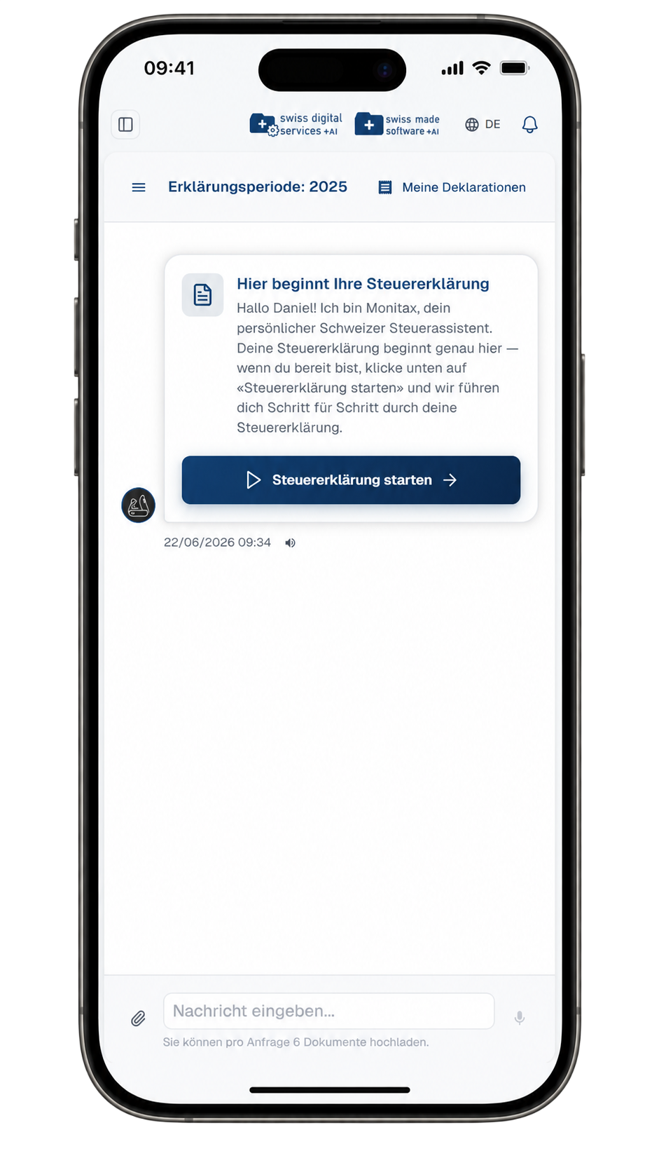 Monitax App öffnen